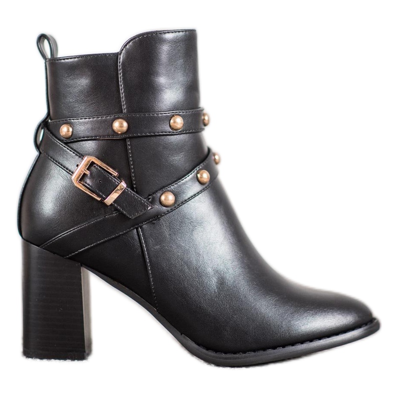 SDS Cizme pe un post cu pietre de stras negru