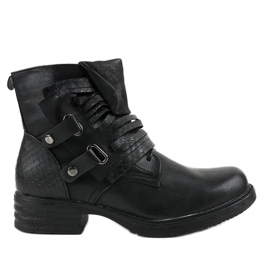 Cizme plate izolate negre FM563 negru Cizme plate izolate negre FM563 negru