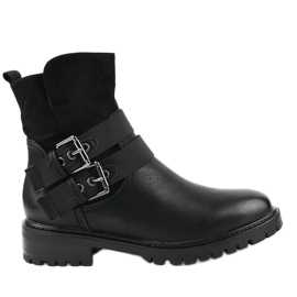 Cizme plate izolate negre M386 negru Cizme plate izolate negre M386 negru