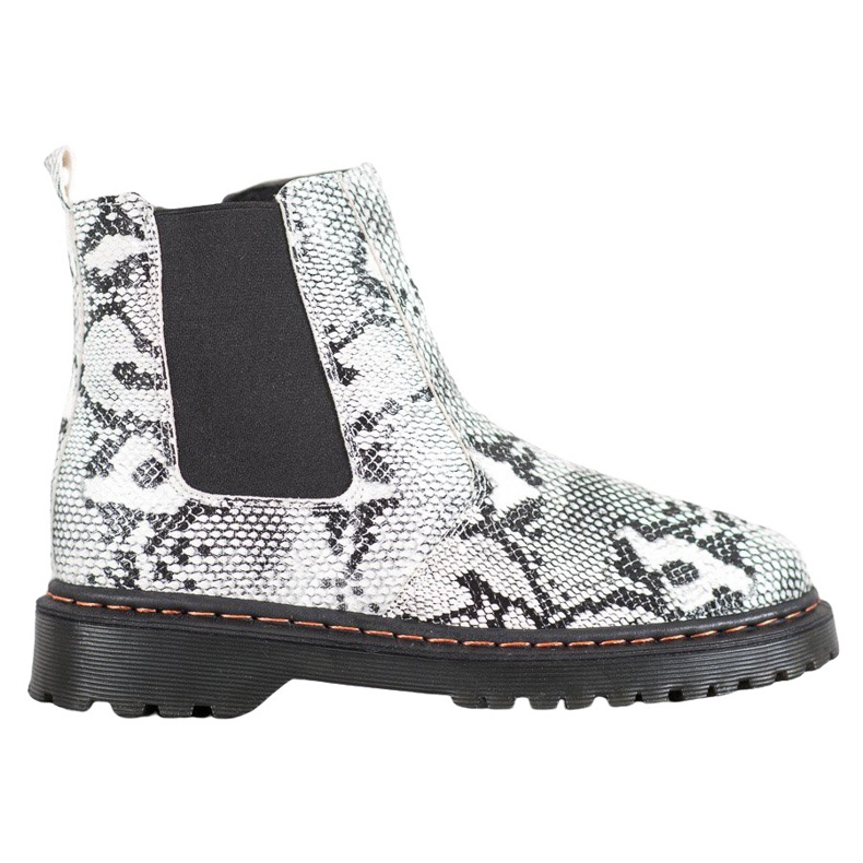 SHELOVET Cizme Chelsea pe platformă alb negru