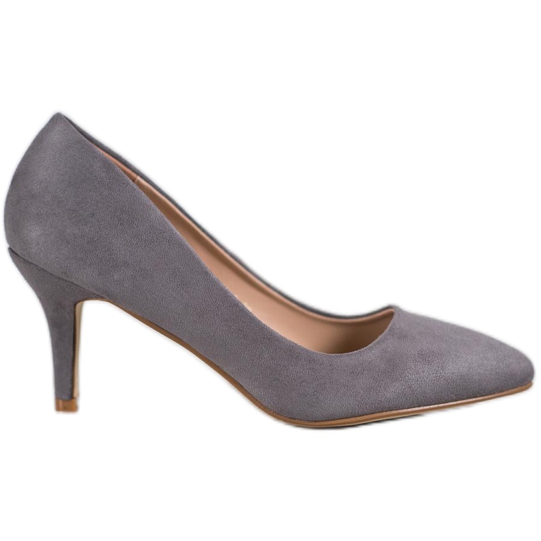 SHELOVET Pompele din piele de căprioară gri