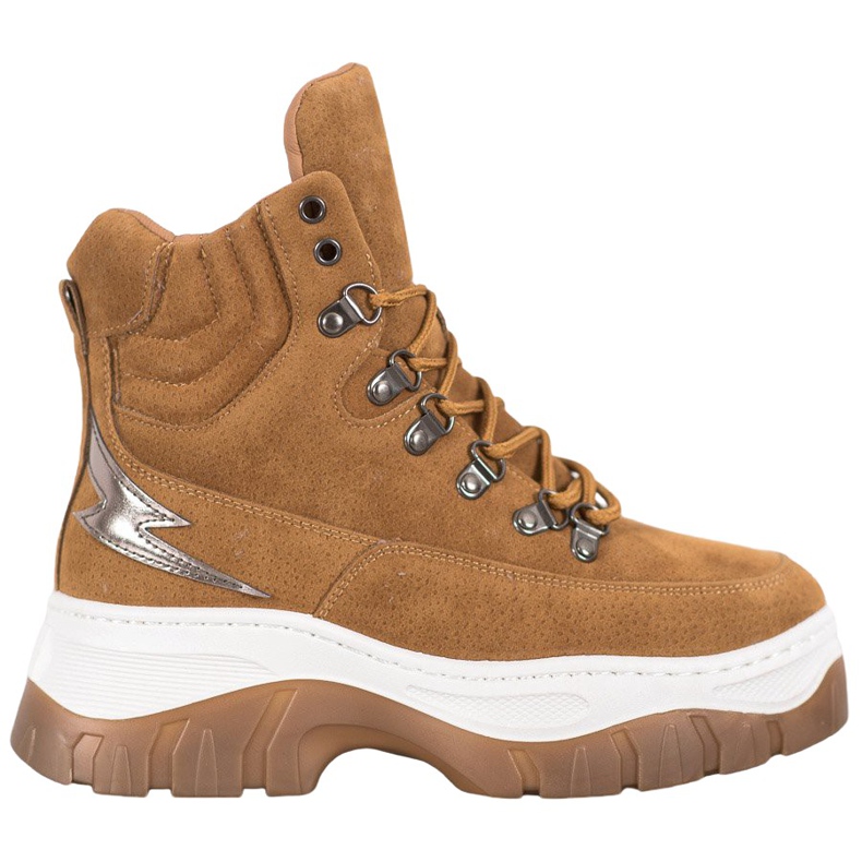 Seastar Cizme la modă cu dantelă maro