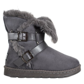 Bona Mukluki din piele de căprioară cu dungi gri Bona Mukluki din piele de căprioară cu dungi gri