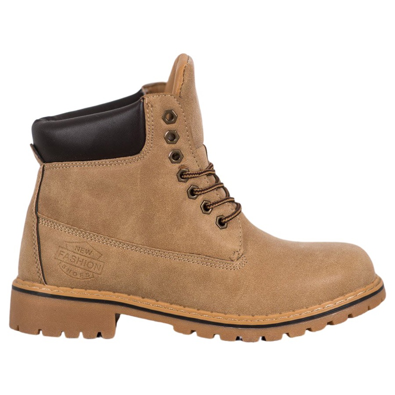 Haver Cizme de drumeție cu piele ecologică maro