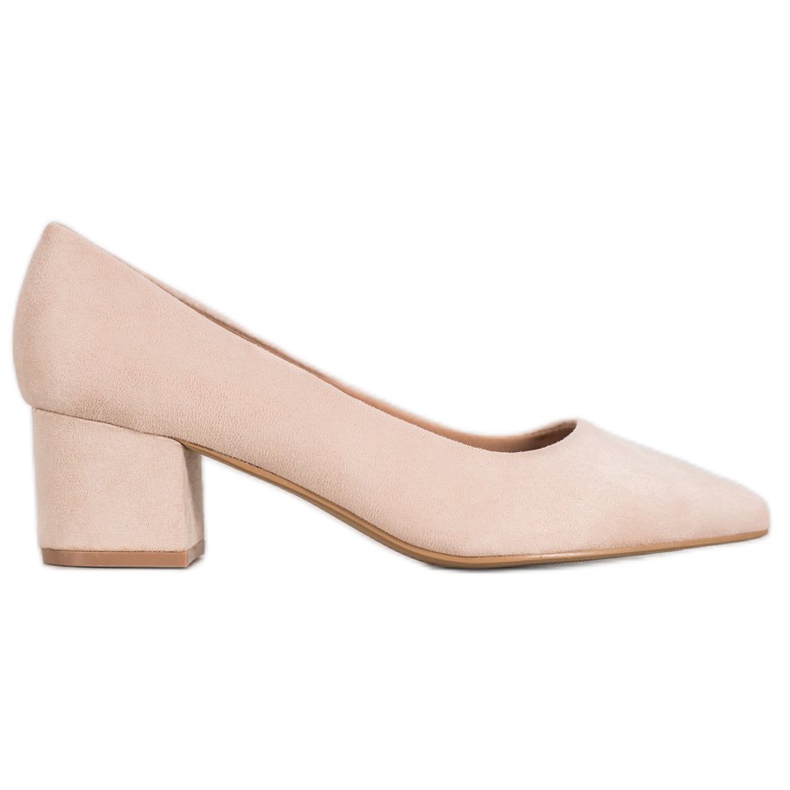 Ideal Shoes Pompe din piele de căprioară pe tocuri înalte maro