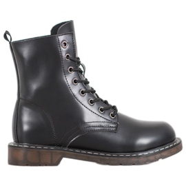 Kylie Trappere elegante cu piele ecologică negru Kylie Trappere elegante cu piele ecologică negru