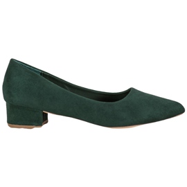 SHELOVET Pompe cu toc plat verde SHELOVET Pompe cu toc plat verde