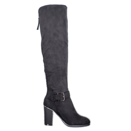 SDS Cizme elegante cu cataramă negru SDS Cizme elegante cu cataramă negru