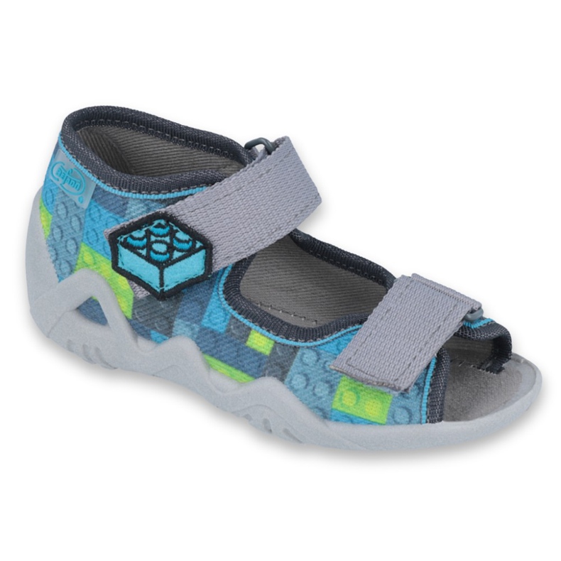 Pantofi pentru copii Befado galbeni 250P093 albastru gri multicolor