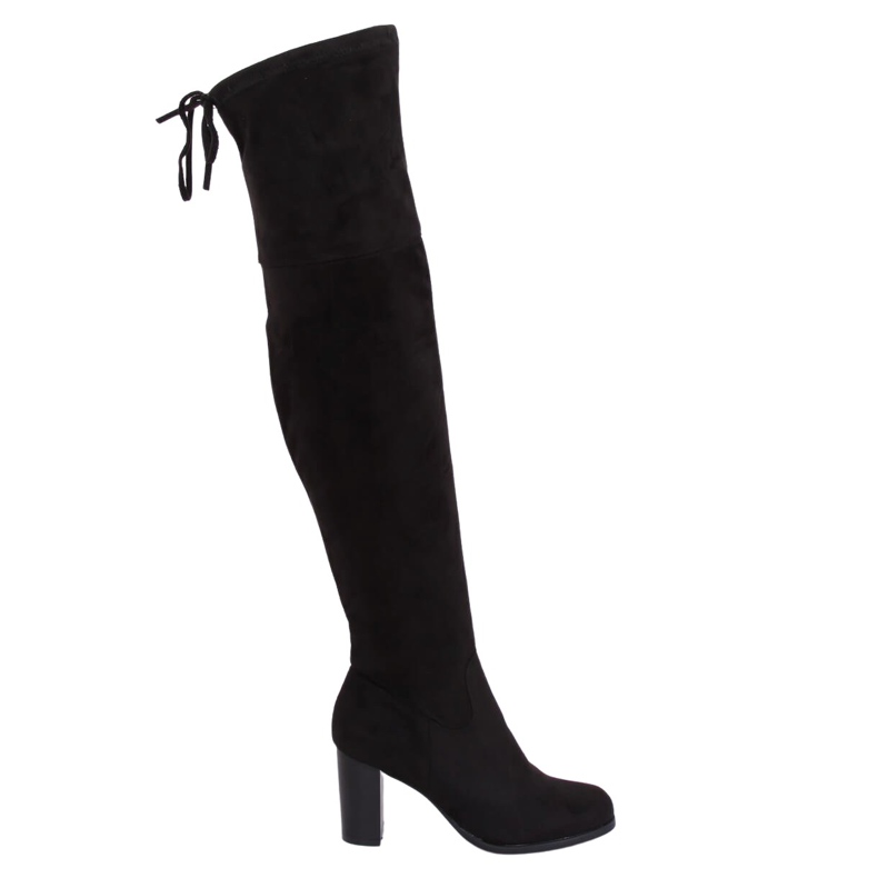 Cizme negre cu toc înalt PE161P Negru