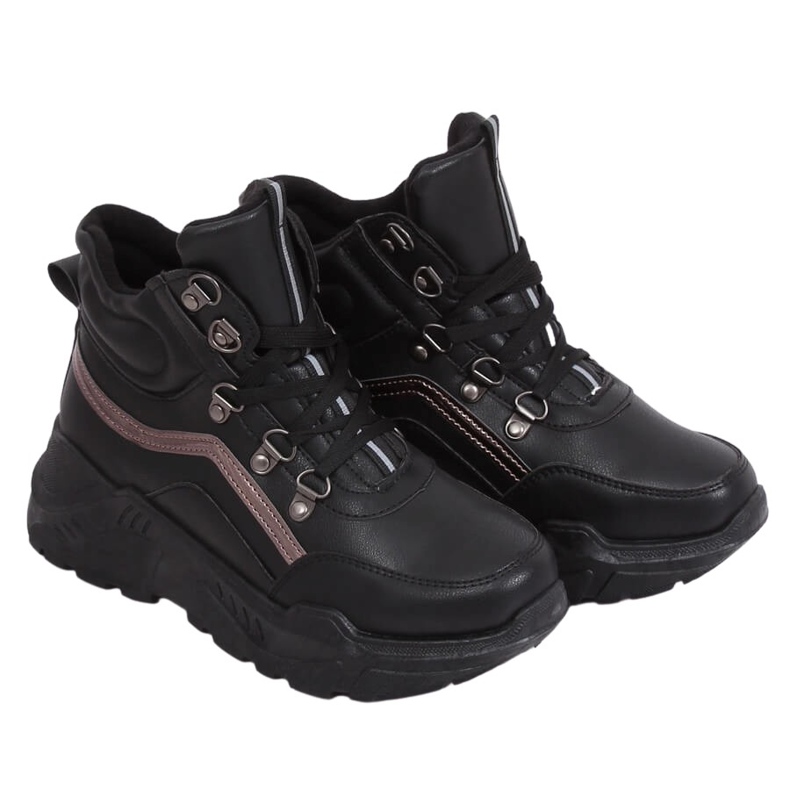 Pantofi sport negri cu glezna înaltă B0012-SP Negru