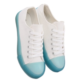 Adidași pe talpă colorată, alb și albastru FG-2948 Albastru