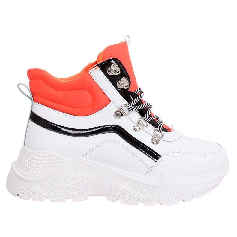 Pantofi sport portocaliu și alb cu glezna înaltă RB-3348 ALB / ORANGE portocale