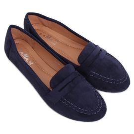 Mocasini de damă bleumarin B2030 Dk Blue albastru marin
