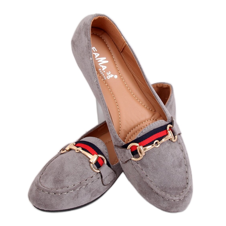 Gri Mocasini gri pentru femei B2027 Gri