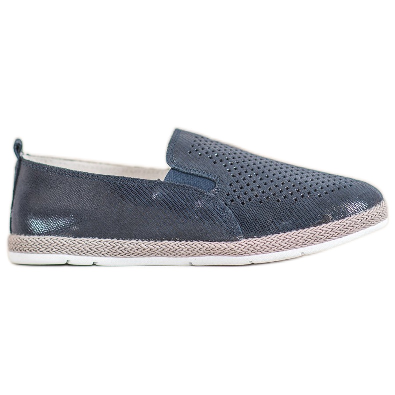 Goodin Espadrile din piele ajurată albastru Goodin Espadrile din piele ajurată albastru