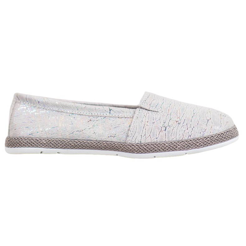 Goodin Balerini din piele cu efect Holo gri