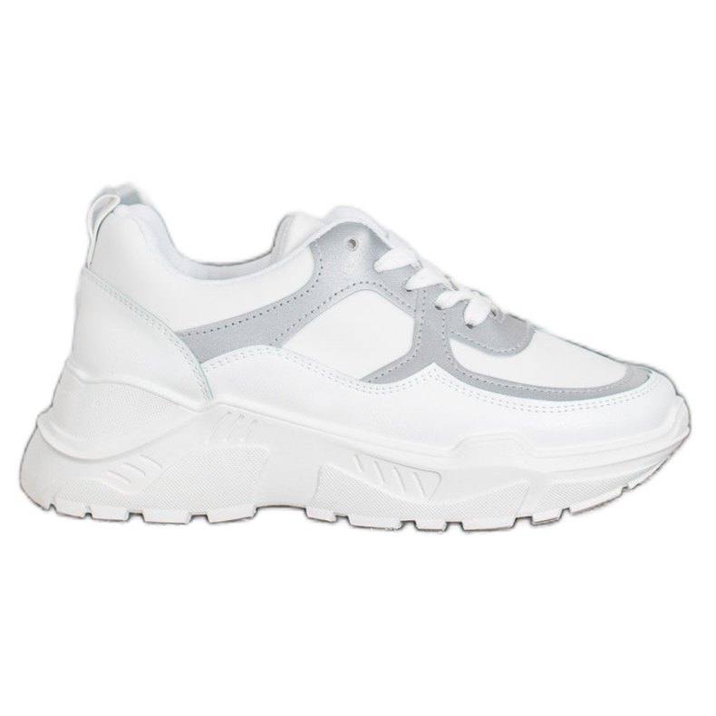 SHELOVET Adidași eleganți alb gri