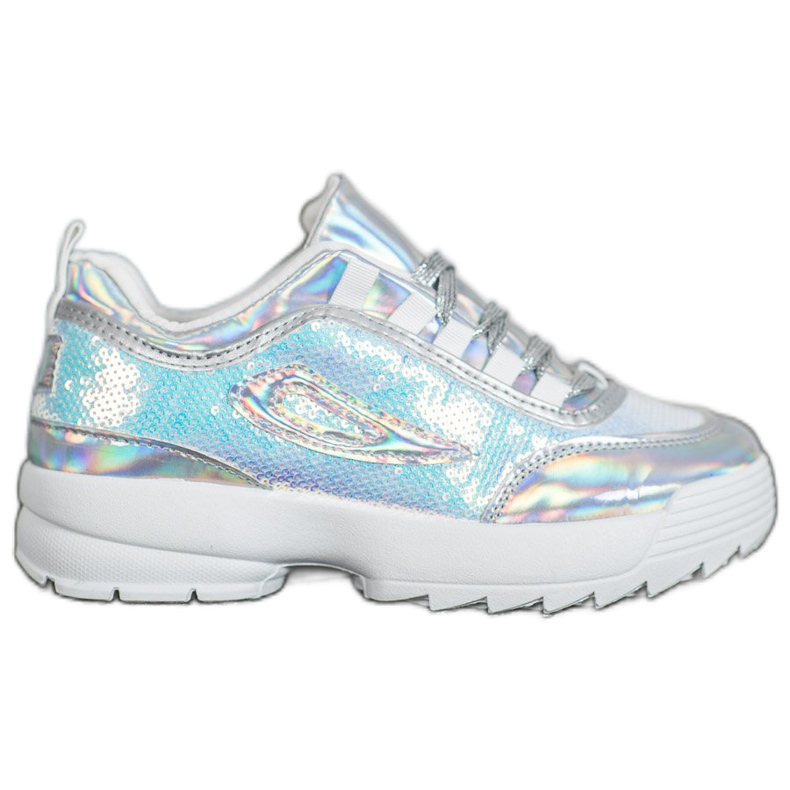 SHELOVET Tenisi Cu Paiete alb gri