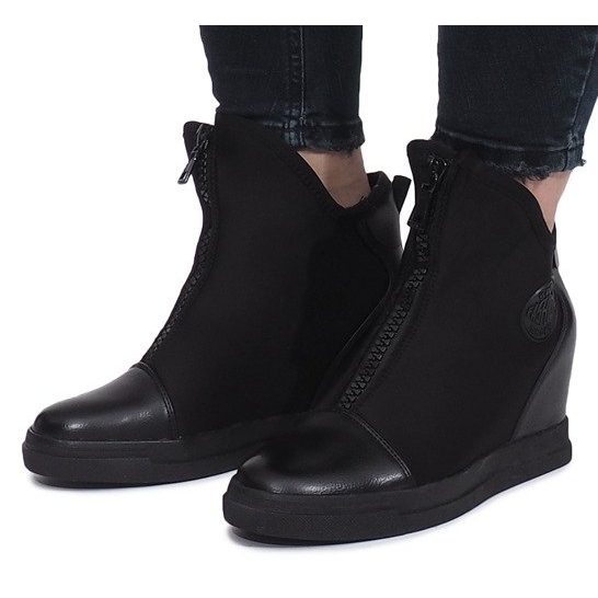 Adidasi din piele neagra Nathalie negru