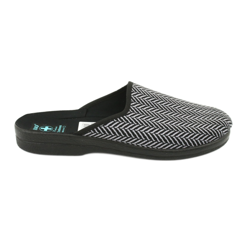 Papuci papuci bărbați Adanex 25147 herringbone negru gri Papuci papuci bărbați Adanex 25147 herringbone negru gri