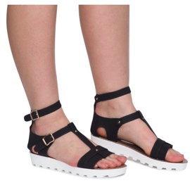 Sandale cu fermoar 50035 negru