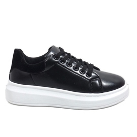 Adidași negri cu talpă groasă 7935-SP negru Adidași negri cu talpă groasă 7935-SP negru