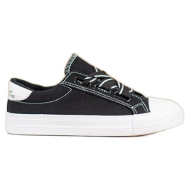 SHELOVET Adidași confortabili din material textil negru SHELOVET Adidași confortabili din material textil negru