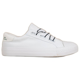 SHELOVET Adidași confortabili din material textil alb