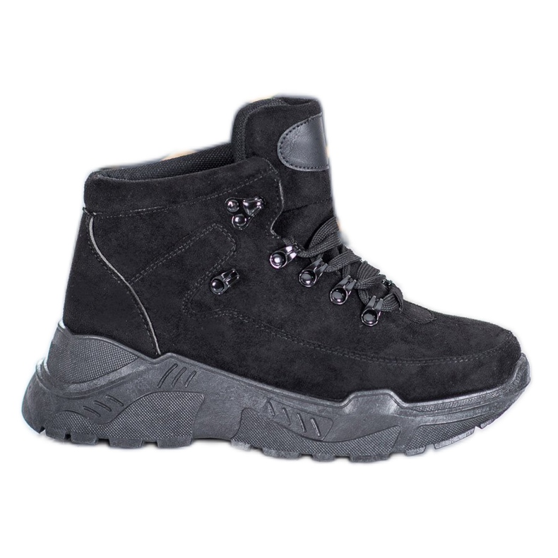 Queentina Adidași din piele de căprioară negru