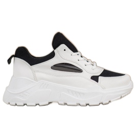 SHELOVET Adidași confortabili alb negru