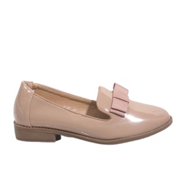Mocasini dama bej cu fundă F158 Mocasini dama bej cu fundă F158