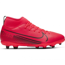 Pantofi de fotbal Nike Mercurial Superfly 7 Club FG / MG Jr AT8150-606 roșu portocale si rosii Pantofi de fotbal Nike Mercurial Superfly 7 Club FG / MG Jr AT8150-606 roșu portocale si rosii
