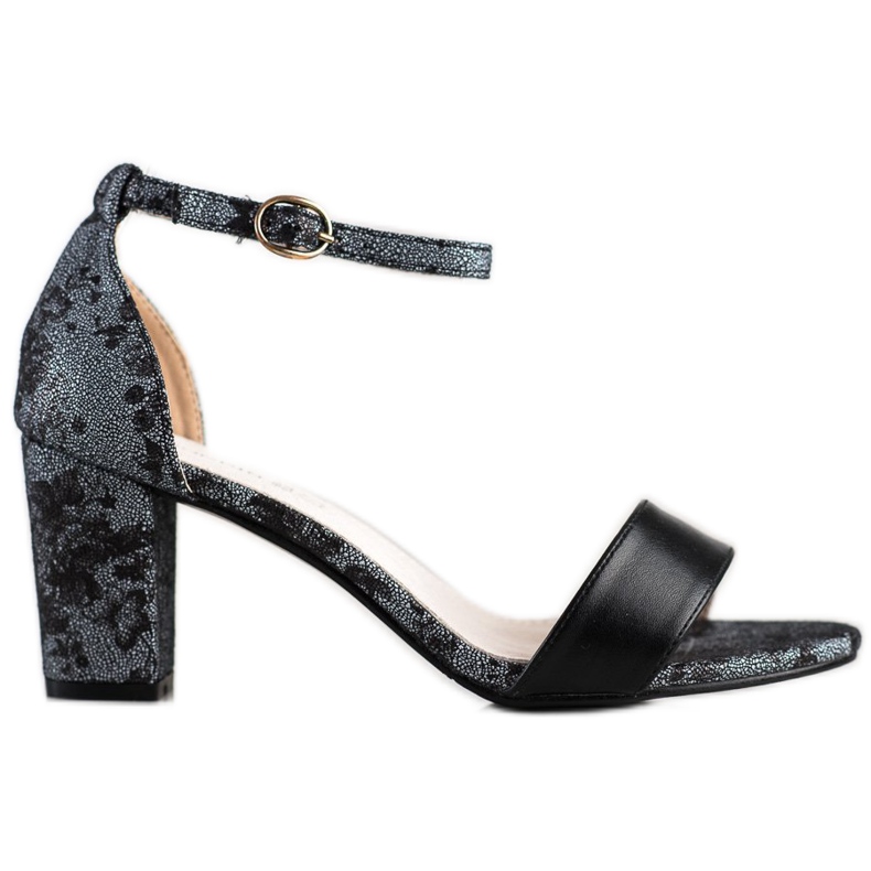 Goodin Sandale elegante cu dantelă negru