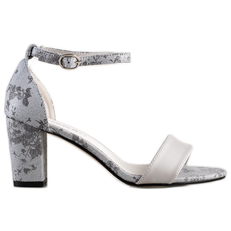 Goodin Sandale elegante cu dantelă gri Goodin Sandale elegante cu dantelă gri