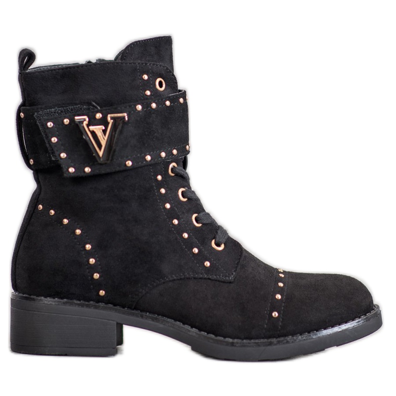 SDS Muncitori din piele de căprioară la modă negru