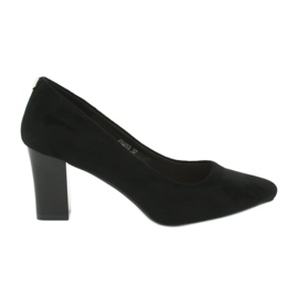 Pompe din piele intoarsa pe un toc inalt Sergio Leone PB403 negru