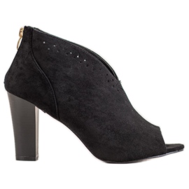 Cizme VINCEZA Open Toe negru