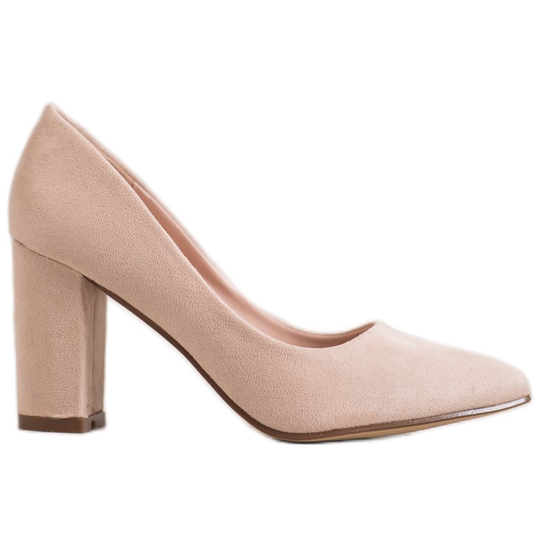 Ideal Shoes Pompele bej pe tocuri înalte