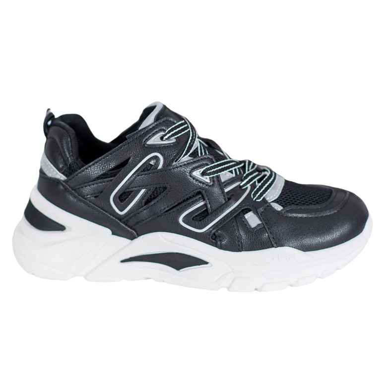 Small Swan Adidași confortabili din piele ecologică negru