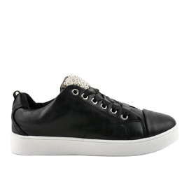 Adidași negri decorați cu perle 373-Y negru Adidași negri decorați cu perle 373-Y negru