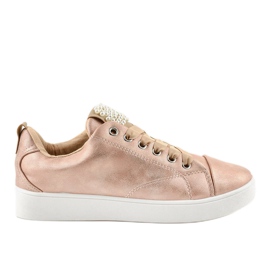 Adidași roz decorați cu perle 373-Y Adidași roz decorați cu perle 373-Y