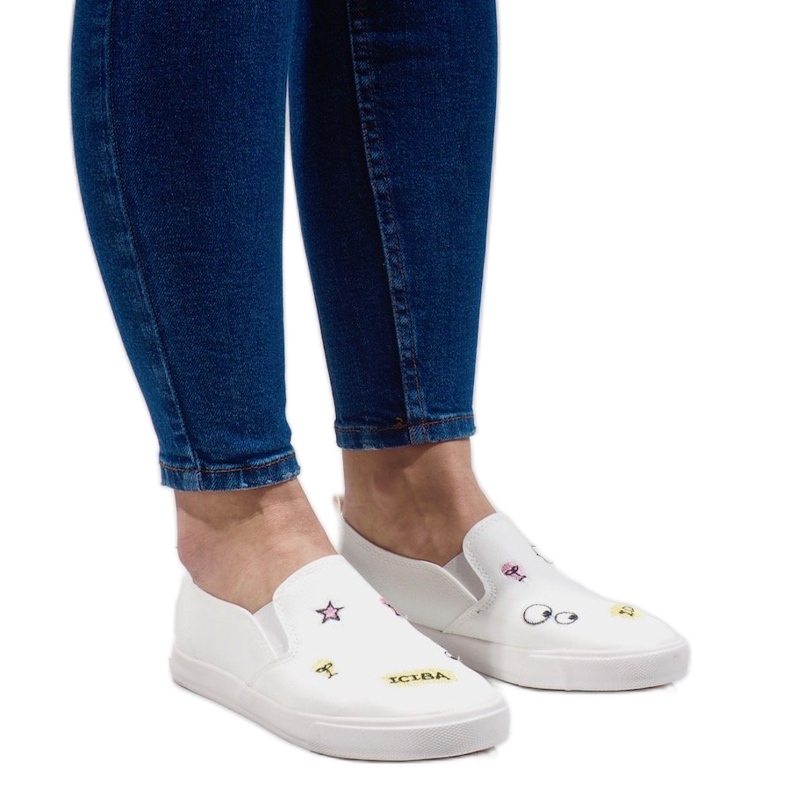 Adidași albi cu imprimeuri G82-2