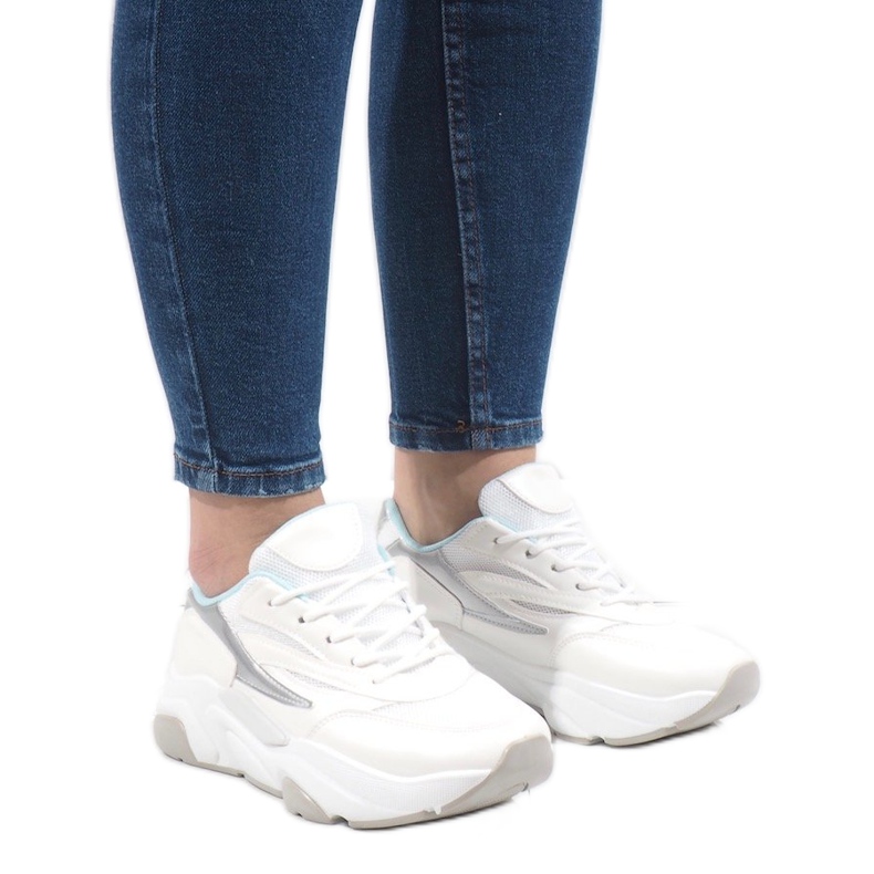 Adidași de sport albi SX001-6 albastru Adidași de sport albi SX001-6 albastru