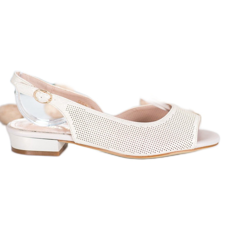 Sergio Leone Sandale ajurate pe tocuri joase galben Sergio Leone Sandale ajurate pe tocuri joase galben