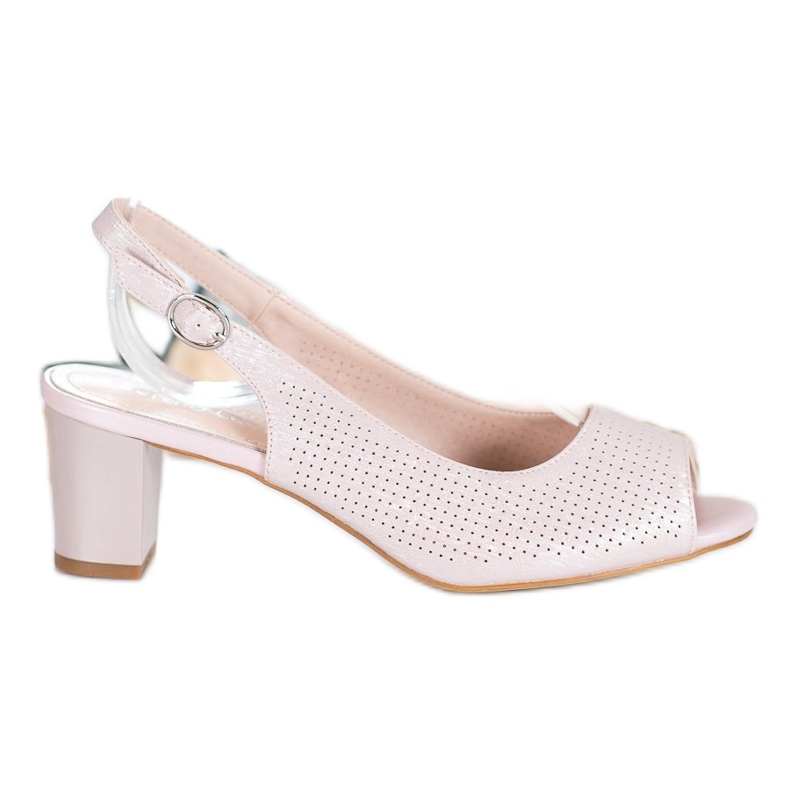 Sergio Leone Sandale ajurate pe o bară roz