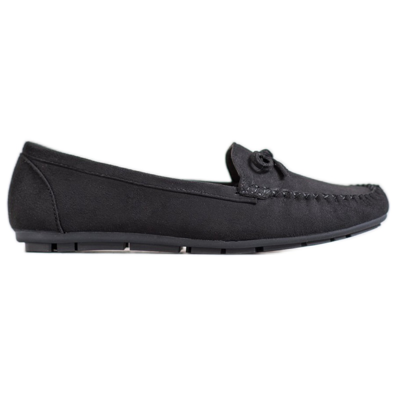 Clowse Mocasini negri cu arc negru