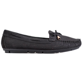 Clowse Mocasini negri cu arc negru Clowse Mocasini negri cu arc negru