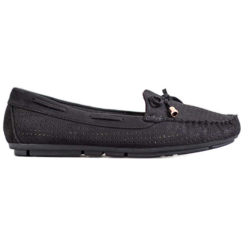 Clowse Mocasini negri cu arc negru