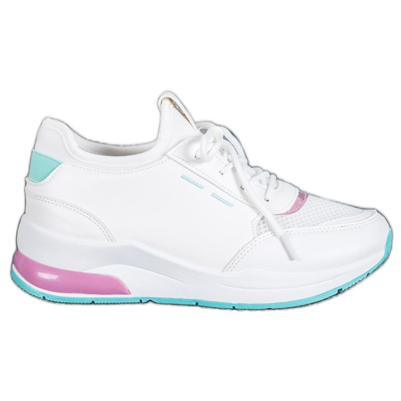 SHELOVET Pantofi legați în piele ecologică alb